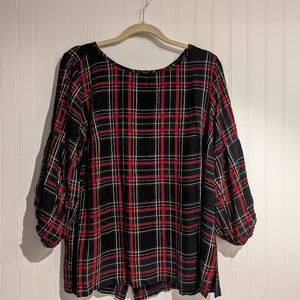 Plaid 3/4 sleeve shirt by LOFT